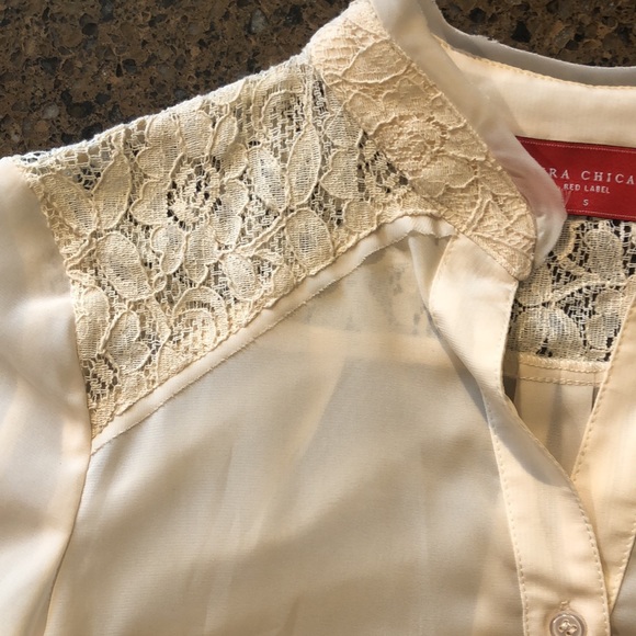EUC sheer blouse from Akira with lace detail - Picture 3 of 6